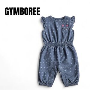 033 Gymboree Blue Polka Dot Romper 3-6 Months